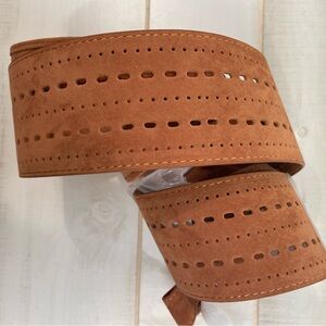 NWT New York & Co. Camel Faux Suede Wide Tie Belt Sz, L/XL